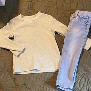 Kids Mint Long Sleeve Shirt and Jegging set